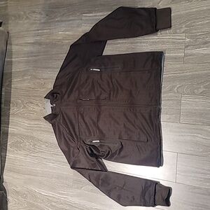 LULULEMON Mens BROWN Full Zip Fitted Jacket POLYESTER BACKING